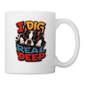 Boston Terrier - Tasse - Weiß - Rechts