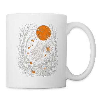 Kleiner Geist mit Laterne im Herbstwald - Tasse - Weiß - Rechts