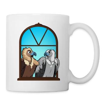 Urbane Aasgeier, das Fensterduo Vögel Portrait - Tasse - Weiß - Rechts