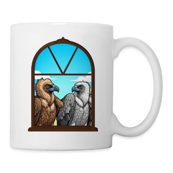 Adlerblick Fensterduo — Geier Freunde - Tasse - Weiß - Rechts