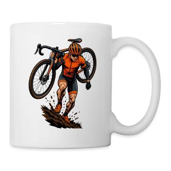 Cyclocross Run Up Fahrrad Sport T-Shirt - Tasse - Weiß - Rechts