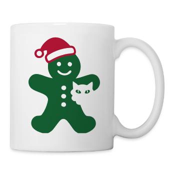 Lebkuchenmann Katze Grafik - Tasse - Weiß - Rechts