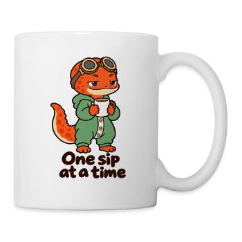 Kaffeesalamander – Ein Schluck nach dem anderen - Tasse - Weiß - Rechts