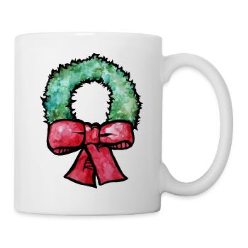 Grüne Afro-Krone mit roter Schleife - Tasse - Weiß - Rechts