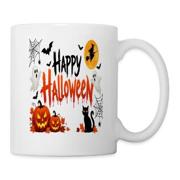 Halloween-Kürbisse & Geister - Tasse - Weiß - Rechts