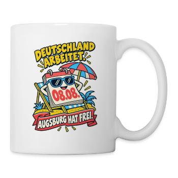 Augsburg hat frei Stadtfeiertag - Tasse - Weiß - Rechts