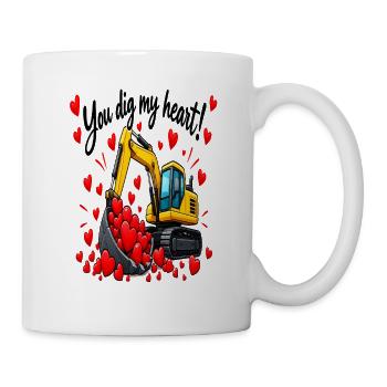 Ein Ausgräber, der Herzen liebt - Tasse - Weiß - Rechts