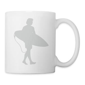 Surfer Silhouette am Surfbrett - Tasse - Weiß - Rechts