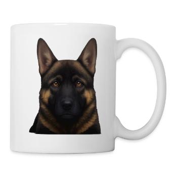 Schäferhund Kopfporträt - Tasse - Weiß - Rechts