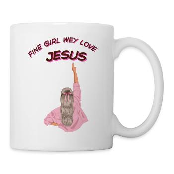 feines Mädchen, wir lieben Jesus - Tasse - Weiß - Rechts
