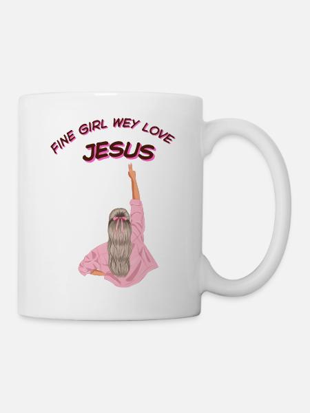 feines Mädchen, wir lieben Jesus - Tasse - Weiß