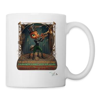 Ameise MALÚ Trompete Jazz Band Brass Musik Pop Art - Tasse - Weiß - Rechts