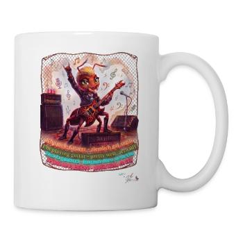 Ameise MALÚ Rock Gitarre E-Gitarre Band Pop Art - Tasse - Weiß - Rechts