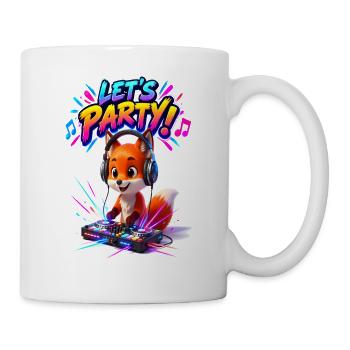 Fox DJ: Lasst uns feiern - Tasse - Weiß - Rechts