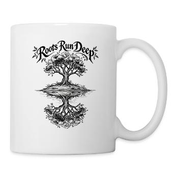 Wurzeltiefer Baum - Tasse - Weiß - Rechts
