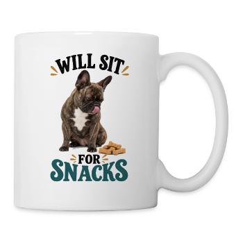 Französische Bulldogge Will Sit For Snacks - Tasse - Weiß - Rechts