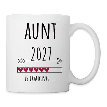 Pregnancy Announcement – Tante 2027 Geschenk - Tasse - Weiß - Rechts