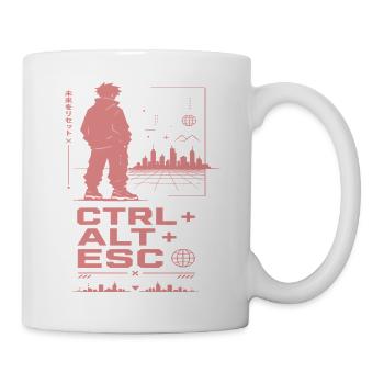 Cyberpunk Skyline CTRL ALT ESC - Tasse - Weiß - Rechts