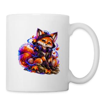 Neon-Fuchs – Gamer im Herbstmodus - Tasse - Weiß - Rechts