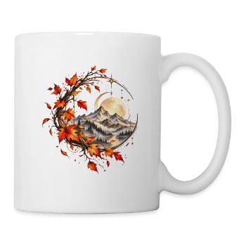 Herbstmond über stillen Bergen - Tasse - Weiß - Rechts