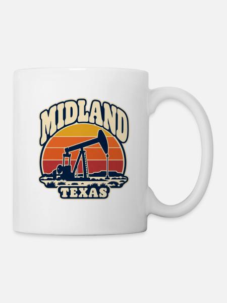 Texas Midland Ölpumpen Sunset - Tasse - Weiß