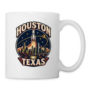 Texas Raketenkunst Houston Skyline - Tasse - Weiß - Rechts