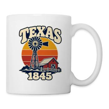 Texas Vintage Windmühle & Bauernhof 1845 - Tasse - Weiß - Rechts