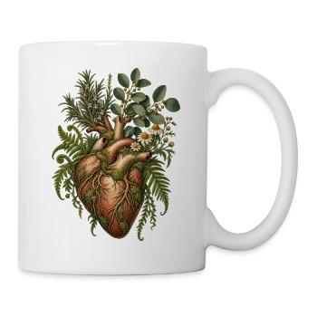 Herzpflanzen Vintage Botanik - Tasse - Weiß - Rechts