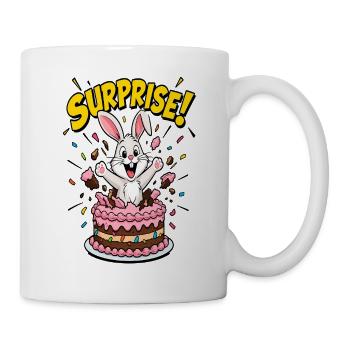 Überraschungs-Kaninchen-Geburtstagskuchen - Tasse - Weiß - Rechts