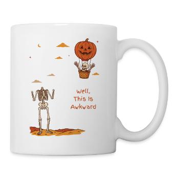 Nun, das ist das peinliche Halloween des kopflosen Skeletts - Tasse - Weiß - Rechts