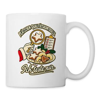 Plätzchen Qualitätskontrolle - Tasse - Weiß - Rechts