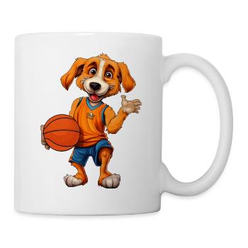 Hunde Basketball / Basketballspieler Hündchen - Tasse - Weiß - Rechts