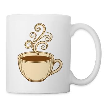 Vintage Steam Swirl Kaffeetasse - Tasse - Weiß - Rechts