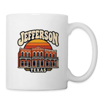 Jefferson Texas Vintage Stadtansicht - Tasse - Weiß - Rechts