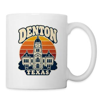 Denton Texas Rathaus Retro-Szene - Tasse - Weiß - Rechts