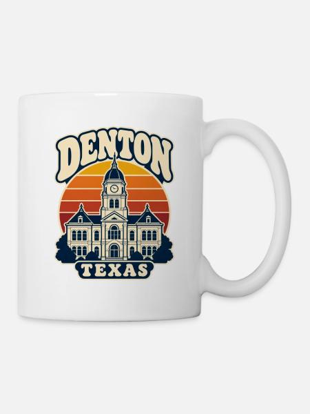 Denton Texas Rathaus Retro-Szene - Tasse - Weiß
