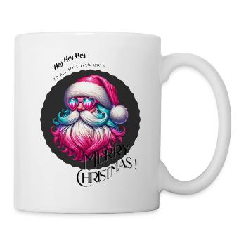 Weihnachtsmann - Fröhliche Weihnachten - Design - Tasse - Weiß - Rechts