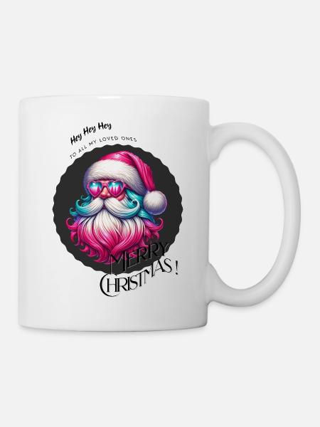 Weihnachtsmann - Fröhliche Weihnachten - Design - Tasse - Weiß
