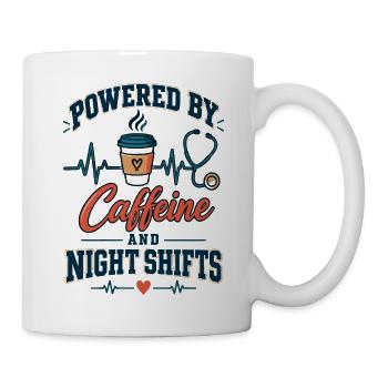 Kaffee Kraft NachtSchicht - Tasse - Weiß - Rechts