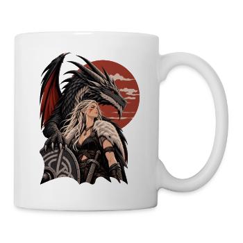 Ästhetik Nordische Drachenkönigin - Tasse - Weiß - Rechts