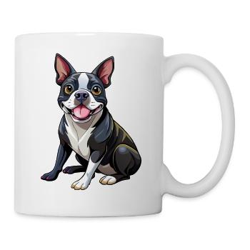 Boston Terrier Hundesitting - Tasse - Weiß - Rechts