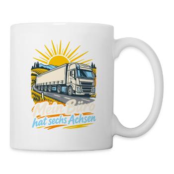 Mein Büro hat sechs Achsen LKW - Tasse - Weiß - Rechts