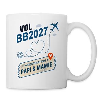 Flug BB2027 Ziel Opa und Großmutter - Tasse - Weiß - Rechts