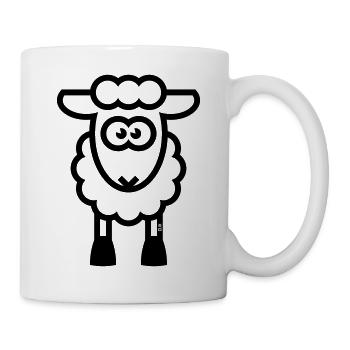 Schaf / Schäfchen / Lamm / Lämmchen (Black) - Tasse - Weiß - Rechts