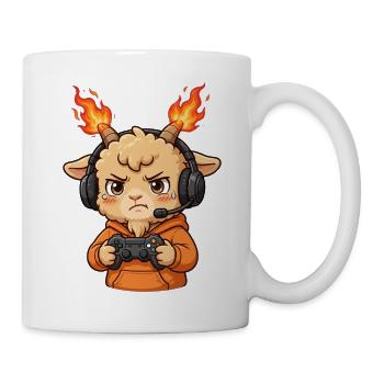 Gamer Fire Goat Shirt Feuer Ziege - Tasse - Weiß - Rechts