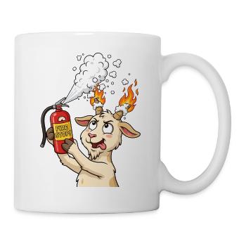 Feuer Ziege Feuerlöscher - Lustige Ziege löscht  - Tasse - Weiß - Rechts