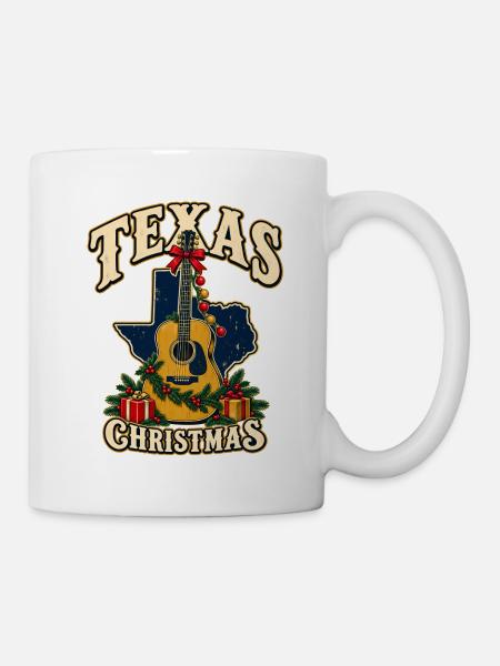 Texas Christmas Gitarre - Tasse - Weiß