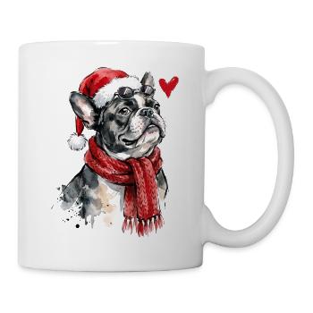 Französische Bulldogge Weihnachten Geschenk - Tasse - Weiß - Rechts