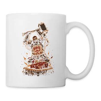Disziplinierter Kämpfer-Grillmeister – RPG-Kochkunst - Tasse - Weiß - Rechts