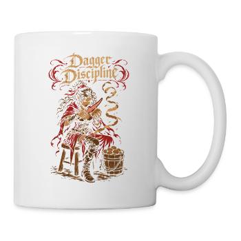 Elf Schurke schäelt Kartoffeln – Abenteurer-Aufgaben - Tasse - Weiß - Rechts